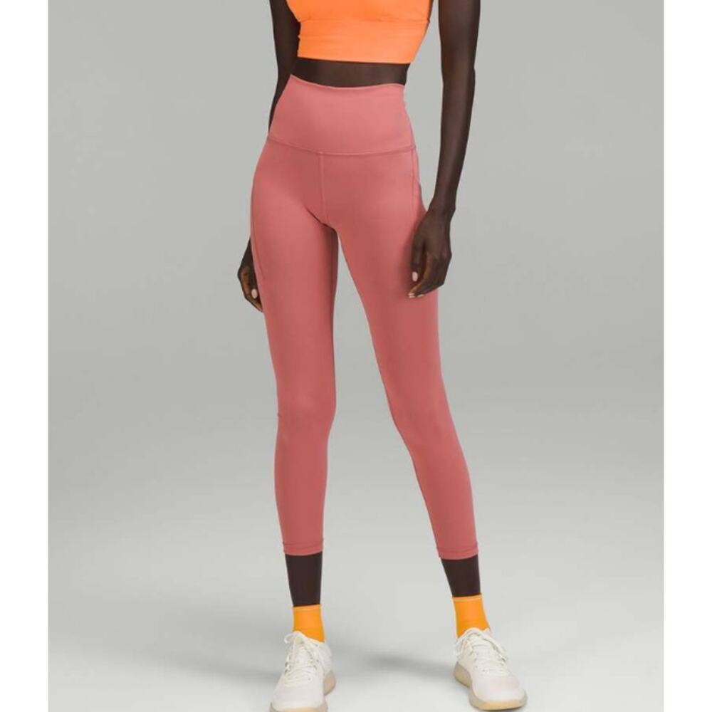 Lululemon Wunder Train High-Rise Tight‎ with Pockets 25" Pink Size 6